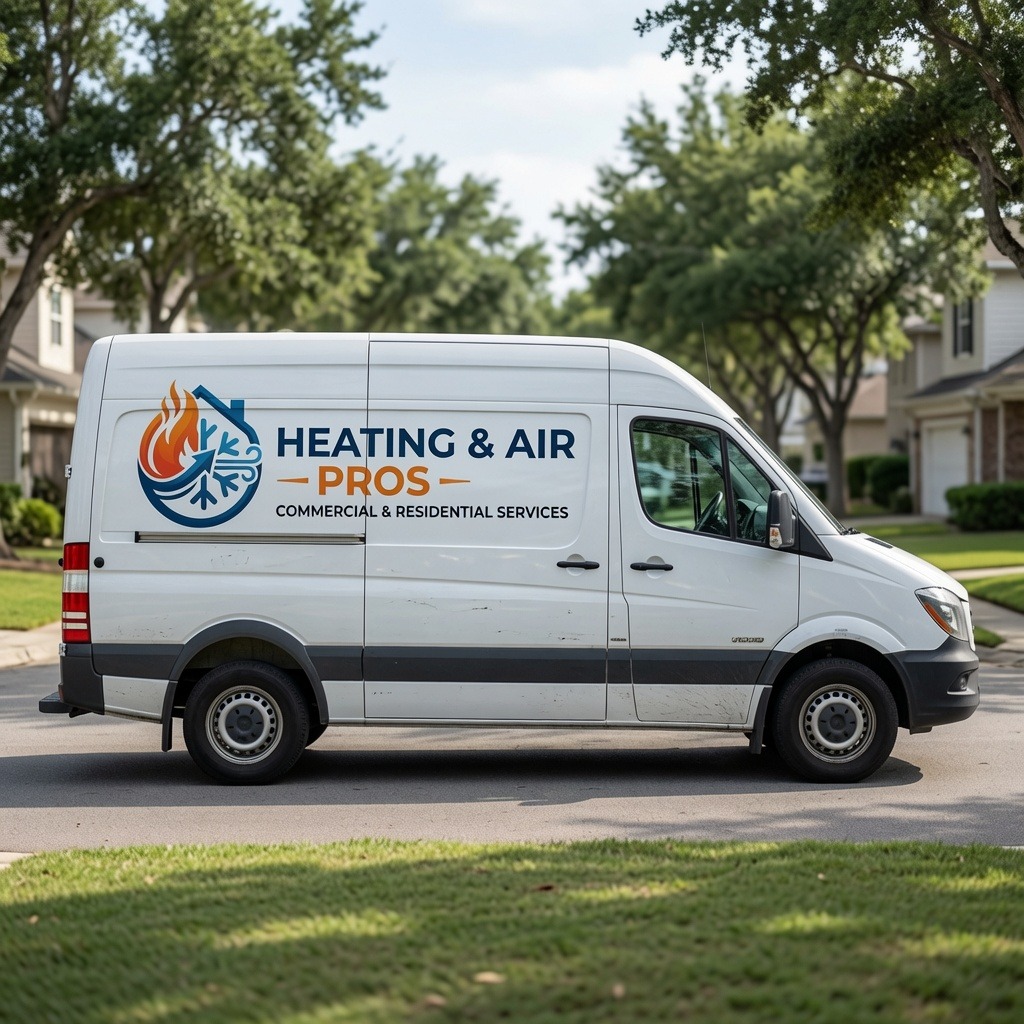 Local heating and air service van serving Prescott Valley